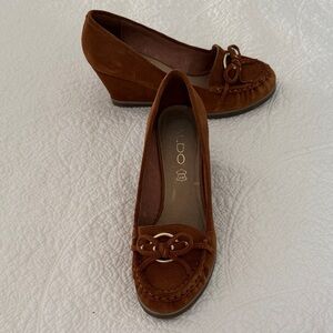 Aldo Women's Tan Suede Loafers - Shoes